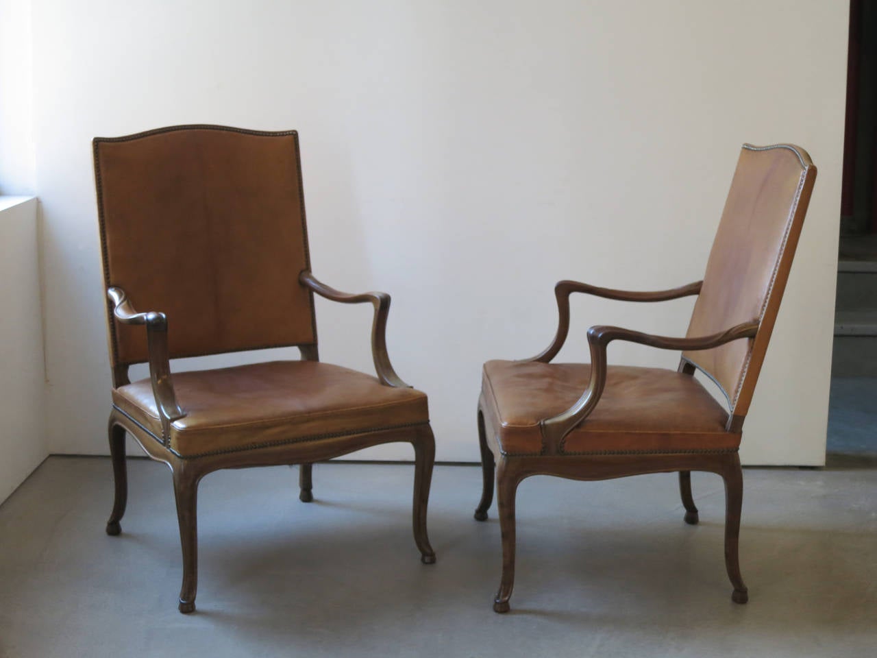 Frits Henningsen Four Large 1930s Armchairs in Danish Rococo Style