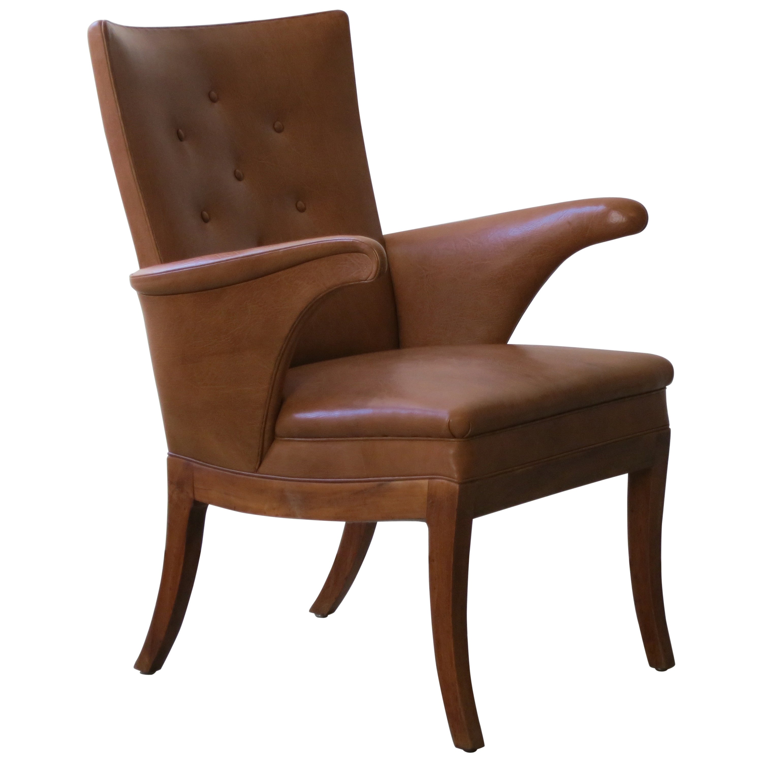 Armchair in Nigerian Goatskin by Frits Henningsen, 1930s For Sale