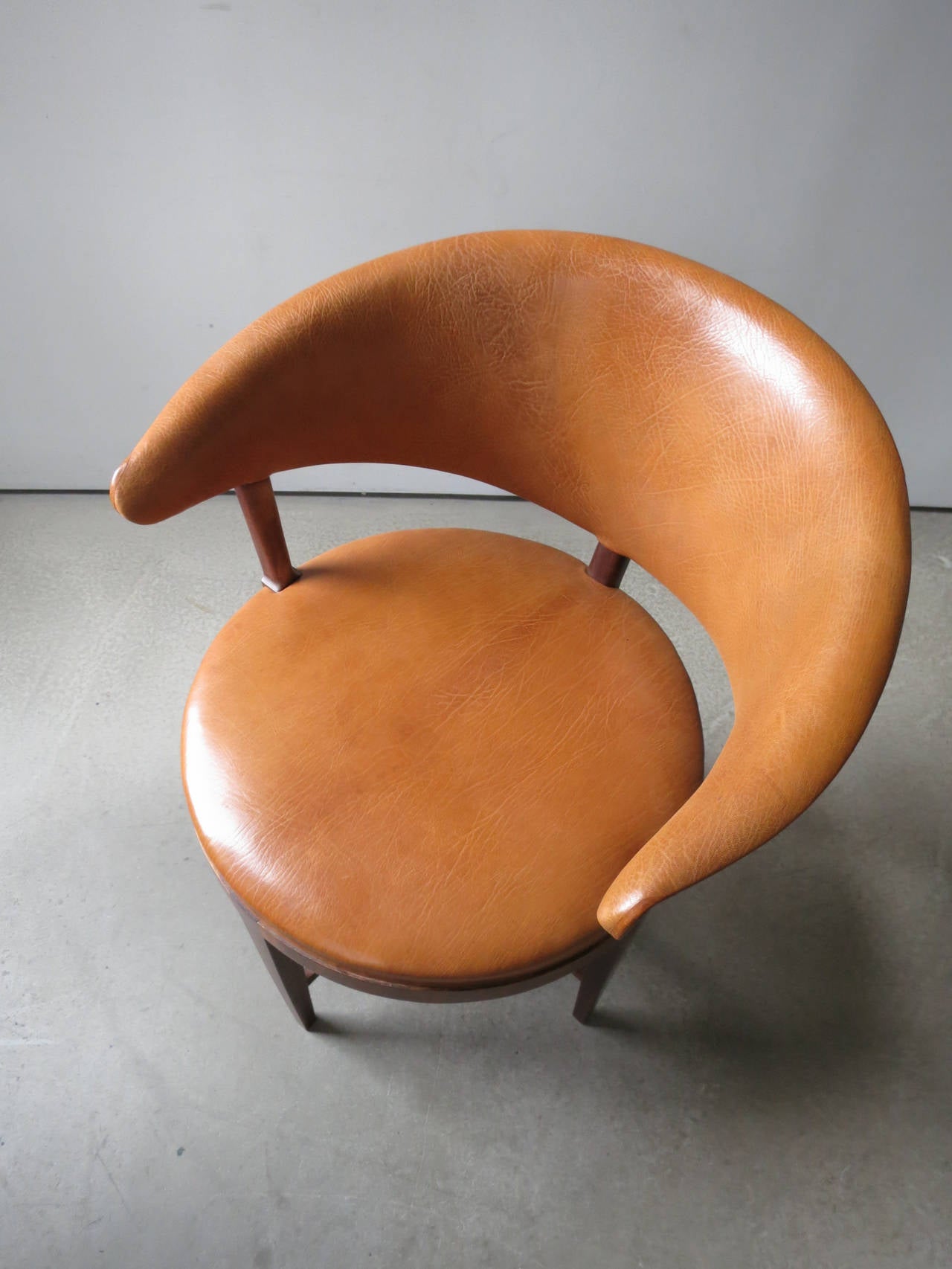 Danish A Rare Elegant Round Back Chair by Frits Henningsen
