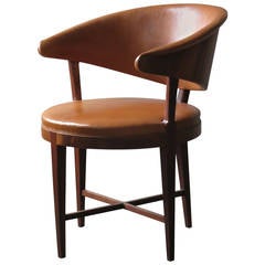 A Rare Elegant Round Back Chair by Frits Henningsen