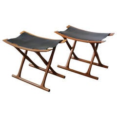 Pair of Egyptian Folding Stools by Ole Wanscher 9