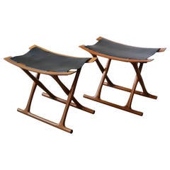 Pair of Egyptian Folding Stools by Ole Wanscher