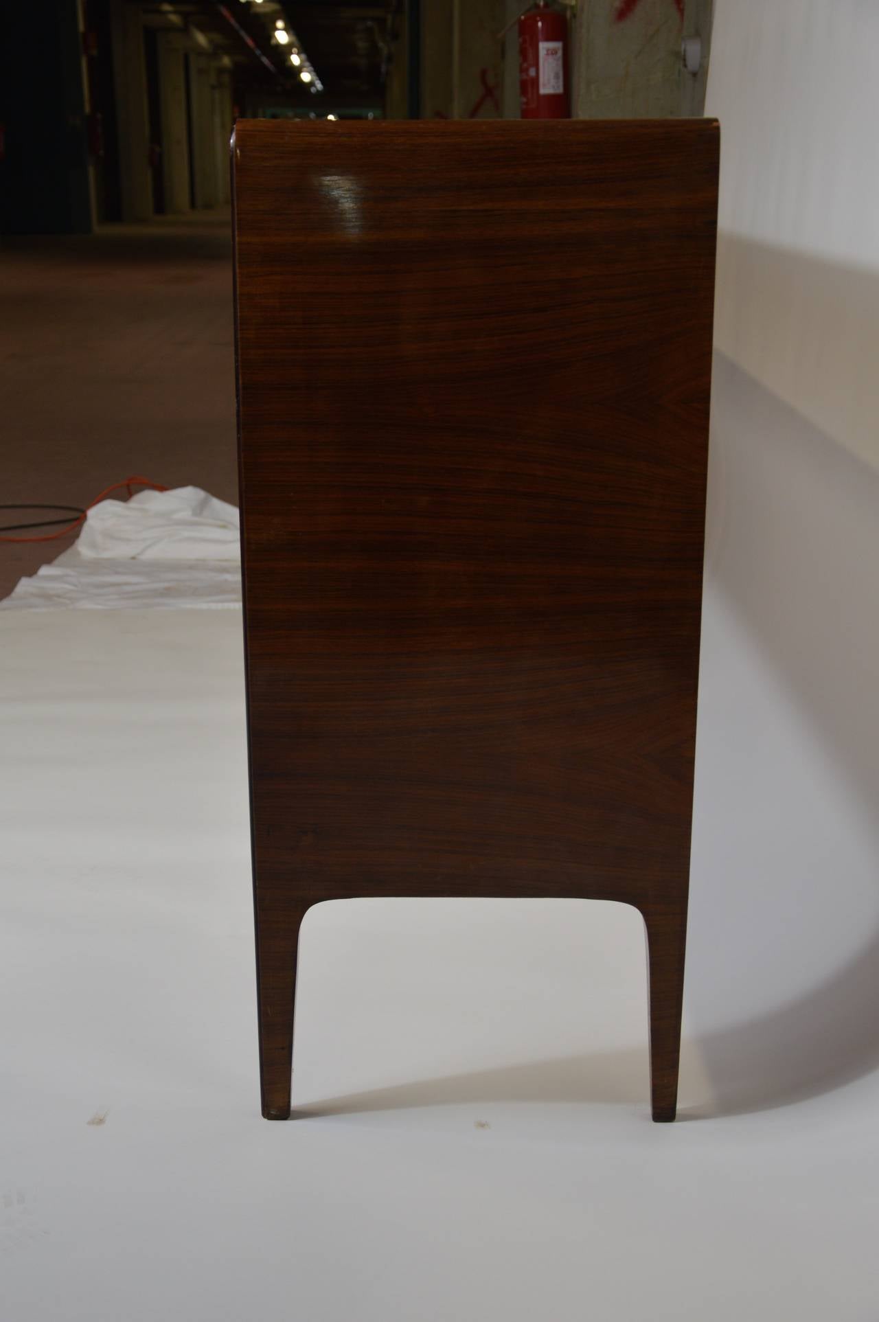 High Console Table in Palissander wood In Good Condition For Sale In Nice, FR
