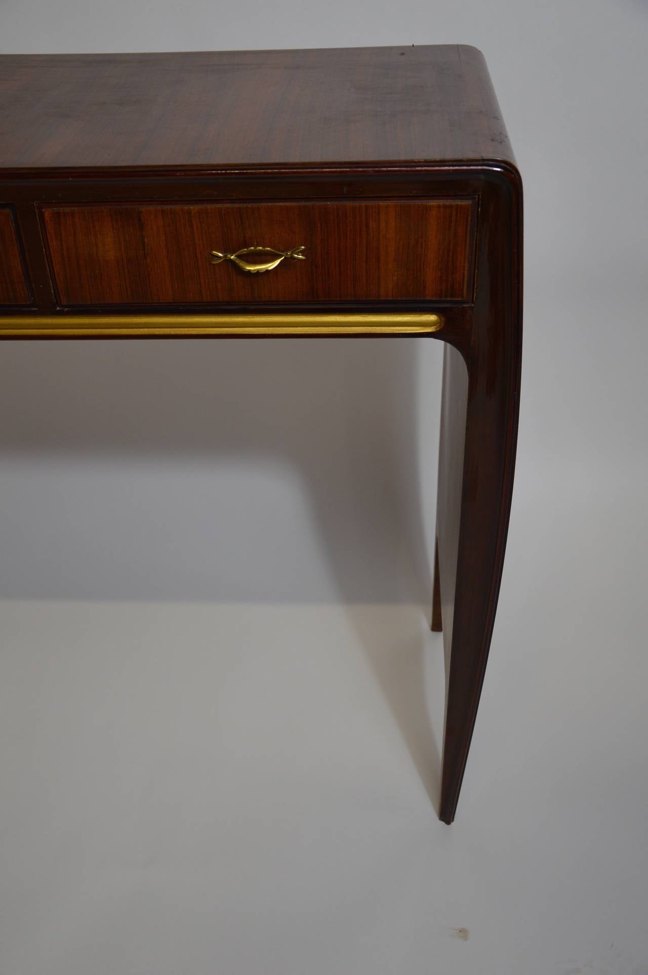 Italian High Console Table in Palissander wood For Sale
