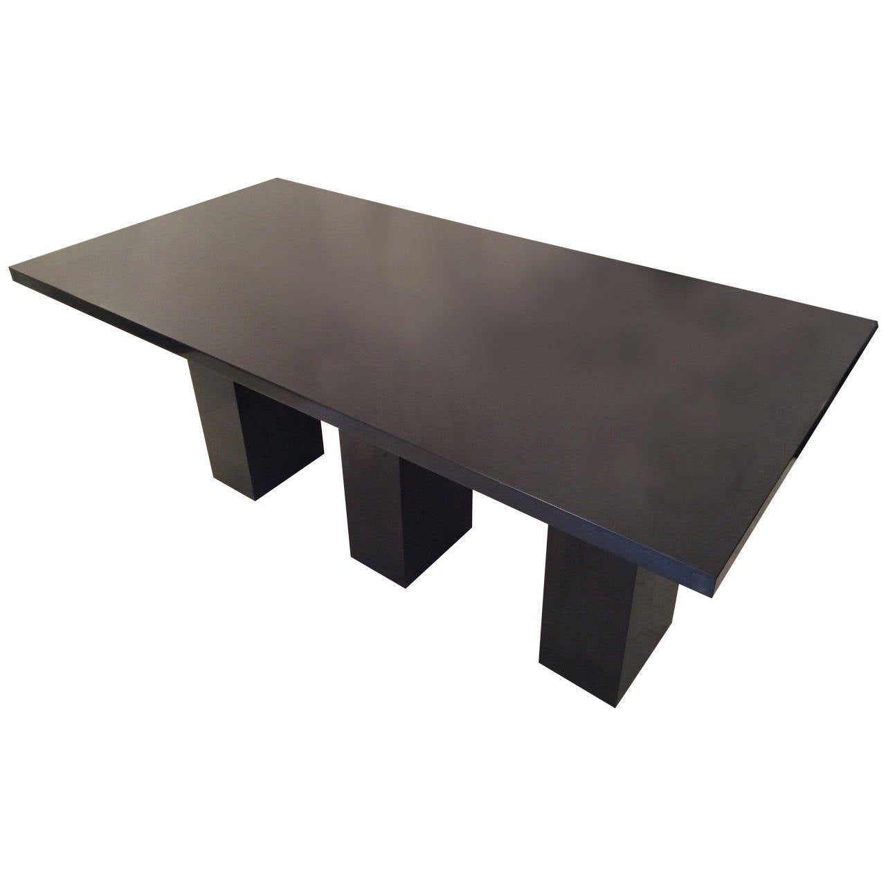 Important table in massive absolute black marble For Sale