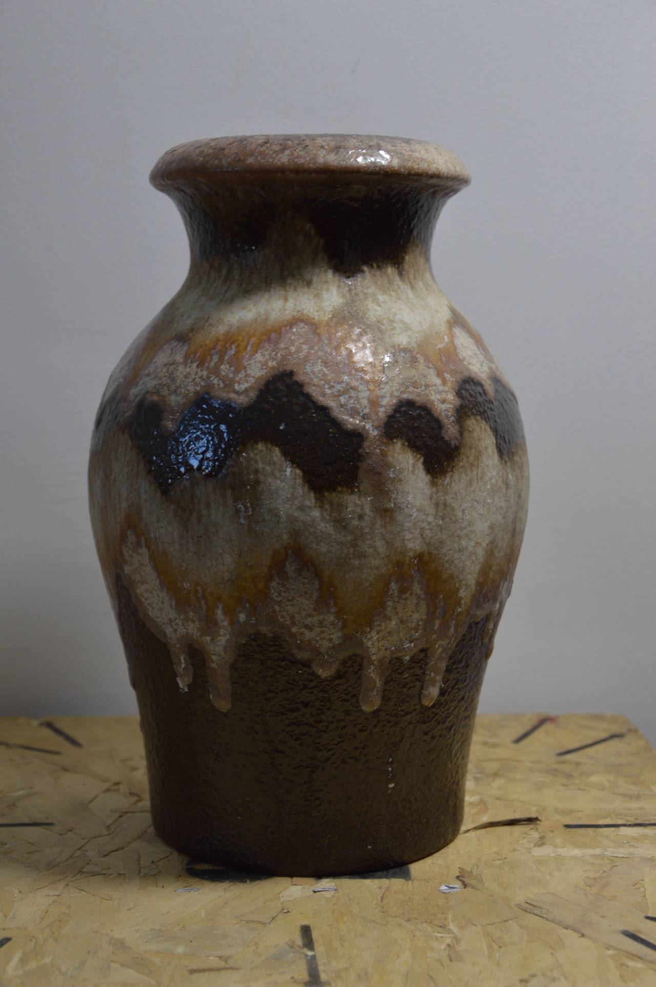 Brown Vase in Ceramic In Excellent Condition For Sale In Nice, FR