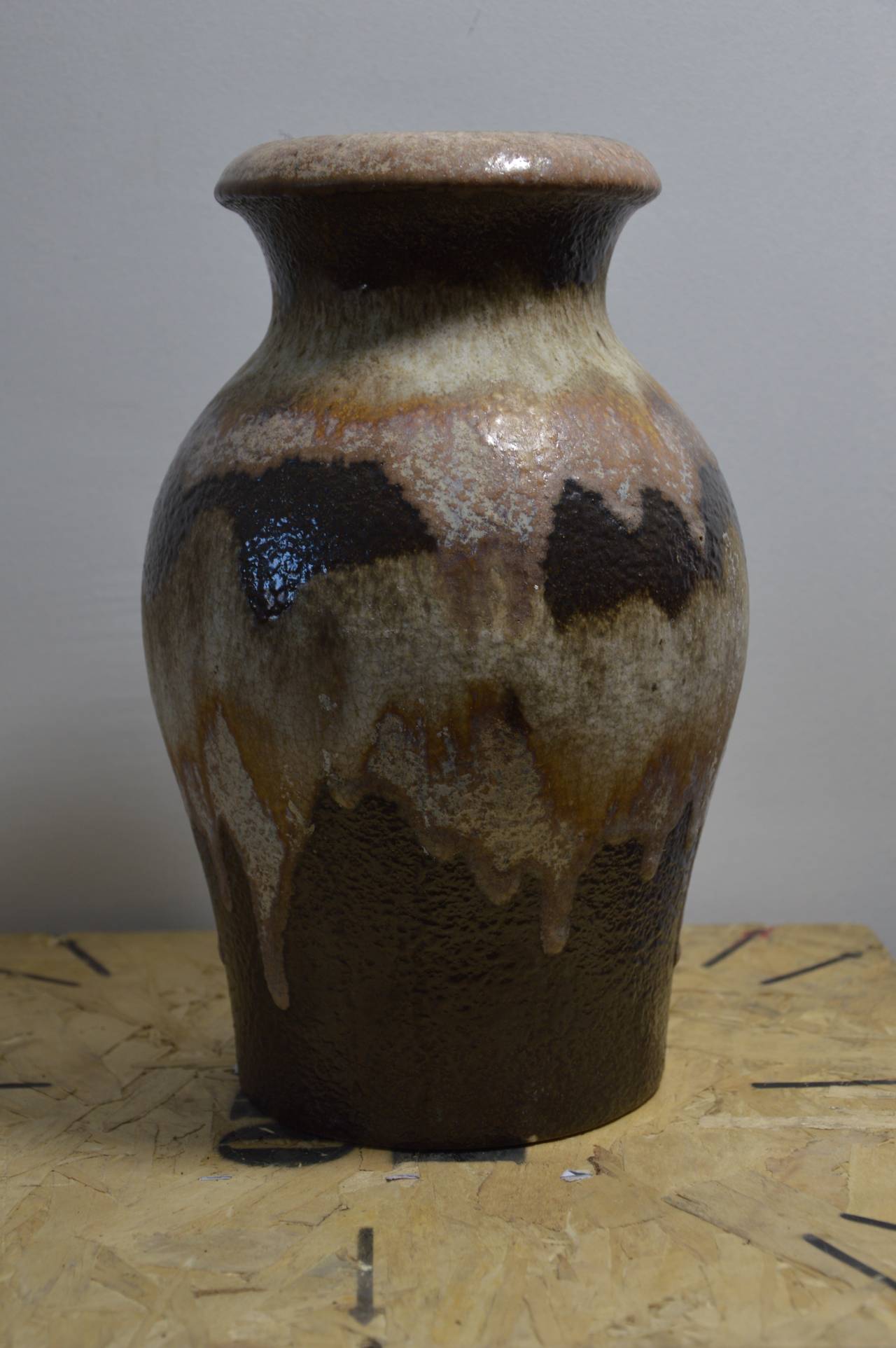 German Brown Vase in Ceramic For Sale