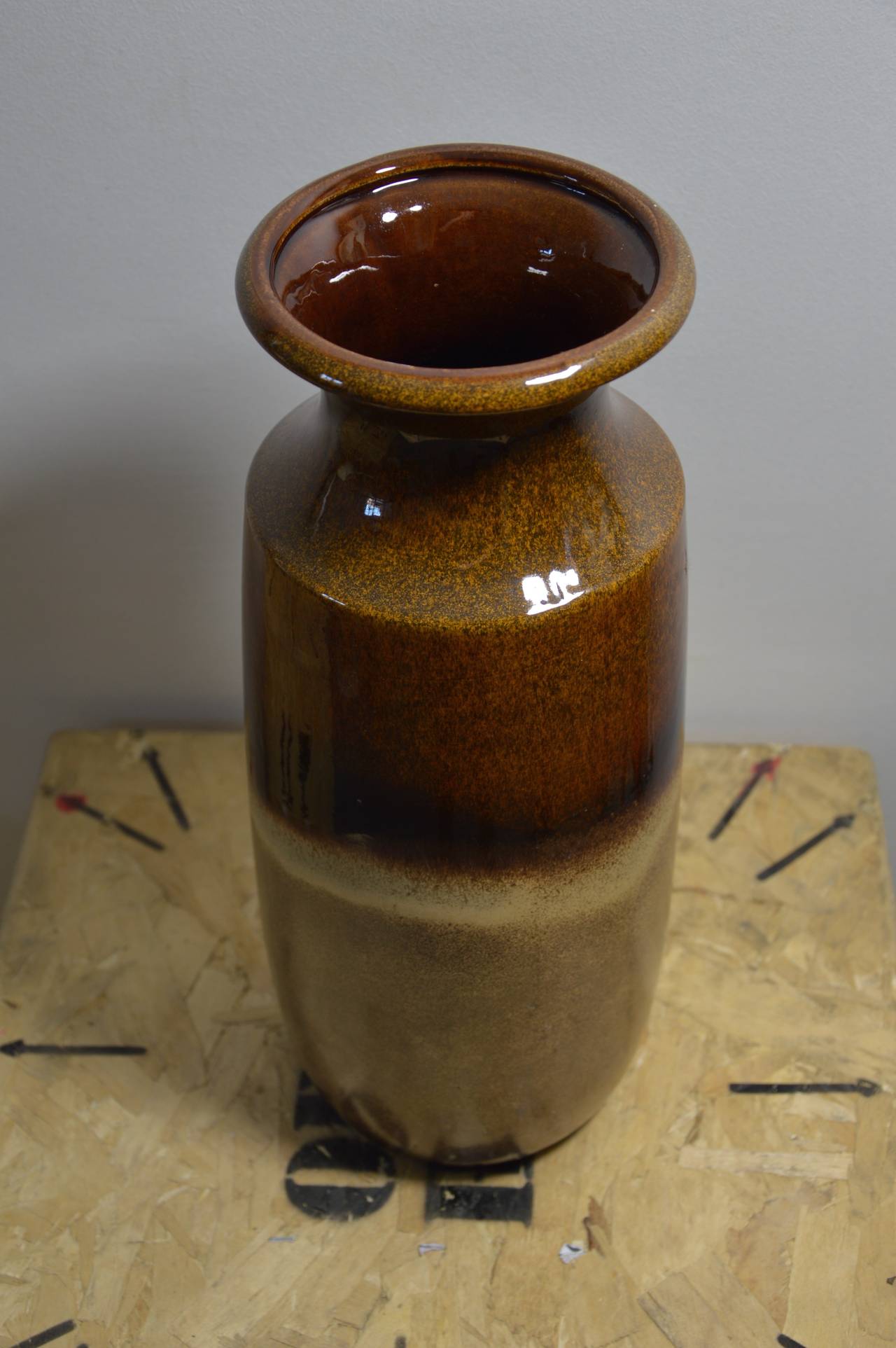 Late 20th Century Vase in Brown Ceramic by Scheurich Keramik For Sale