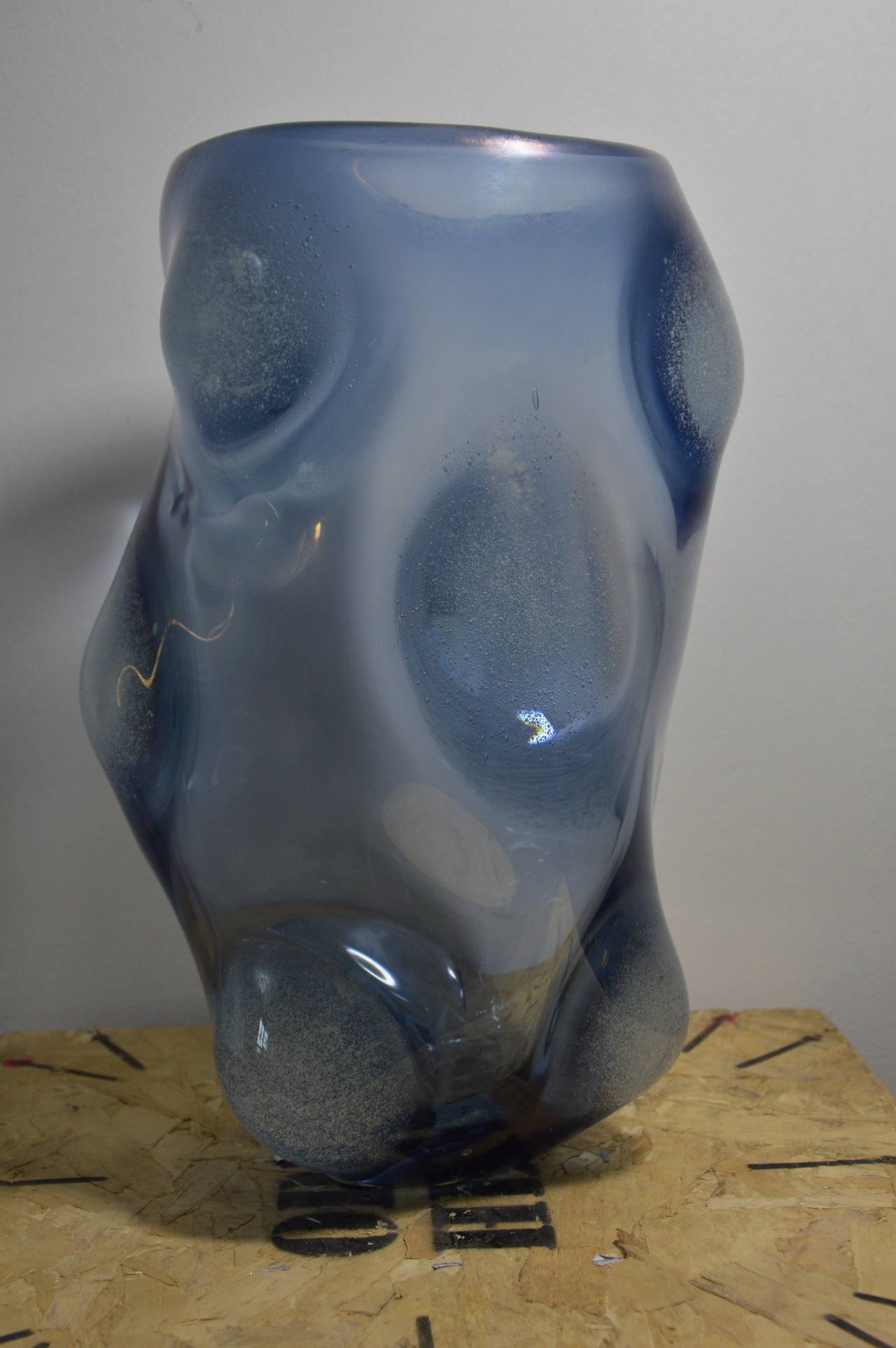 Important Unique Vase in Glass by Micheluzzi In Excellent Condition In Nice, FR