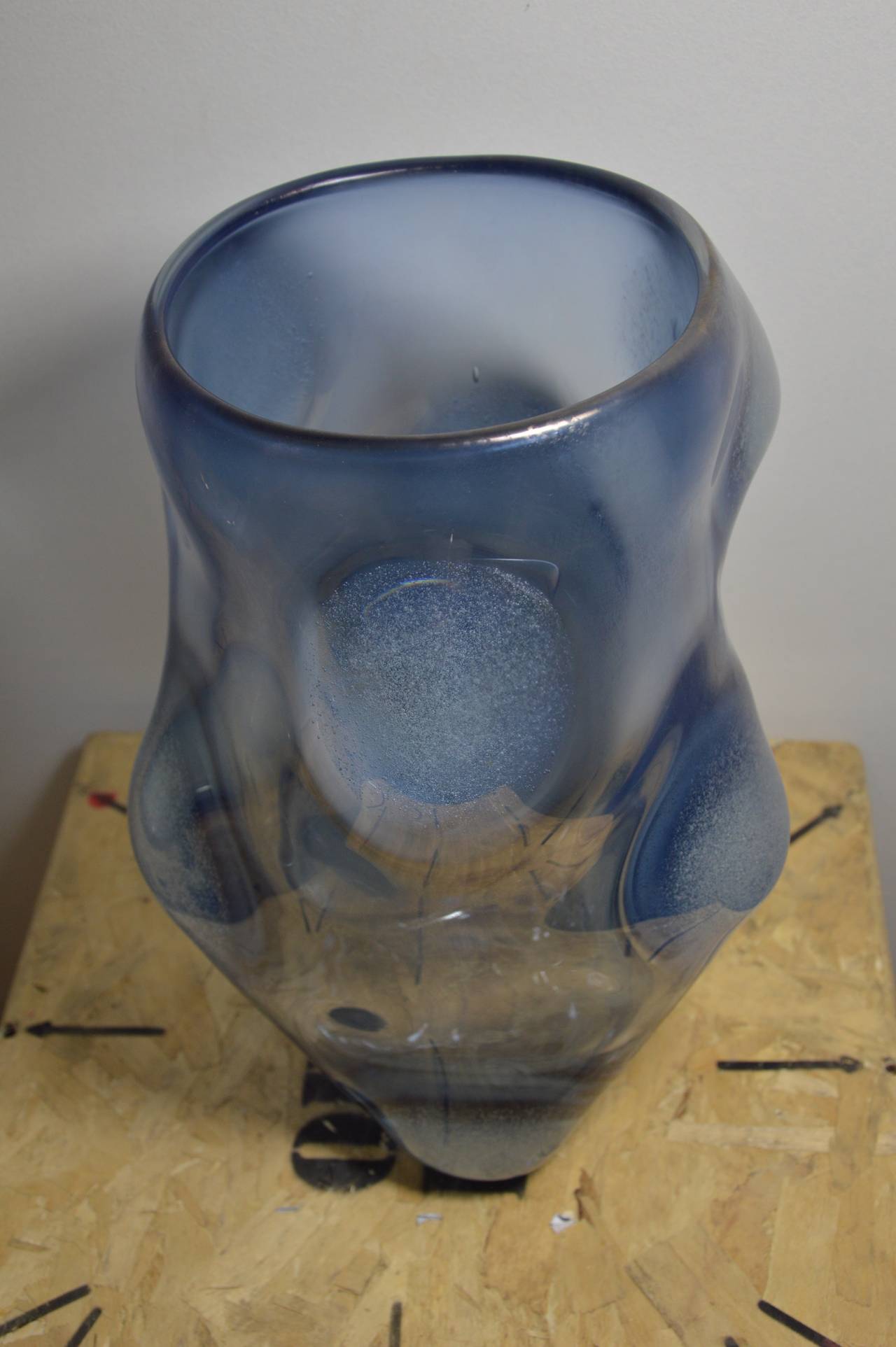 Italian Important Unique Vase in Glass by Micheluzzi
