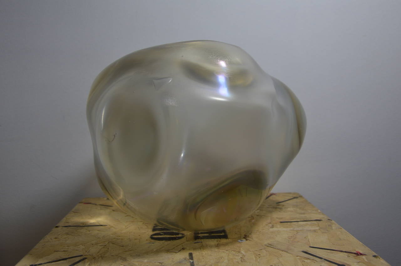 Italian Transparent Unique Vase by Massimo Micheluzzi For Sale