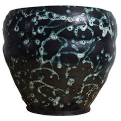 Vintage Jar in Black Ceramic