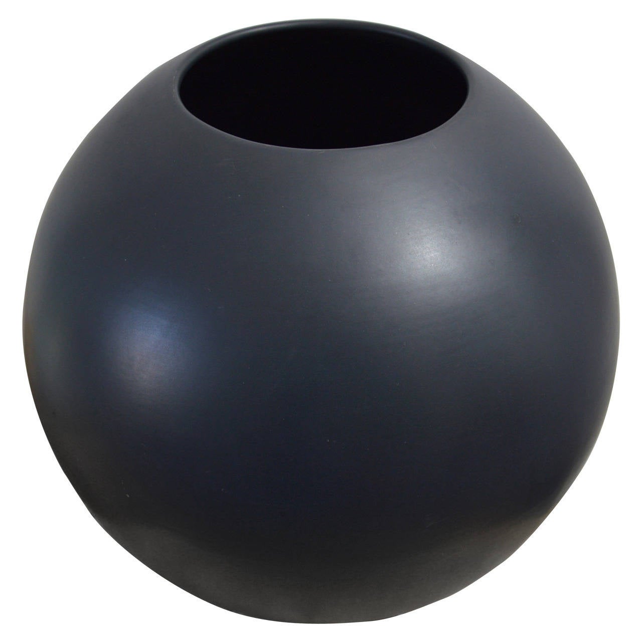 Black Round Jar in Ceramic For Sale