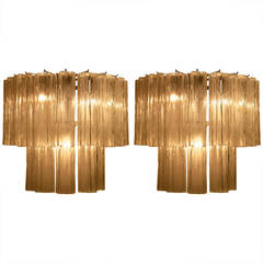 Pair of Sconces in Glass of Murano Attributed to Mazzega Pair of Sconces in Glass of Murano Attributed to Mazzega