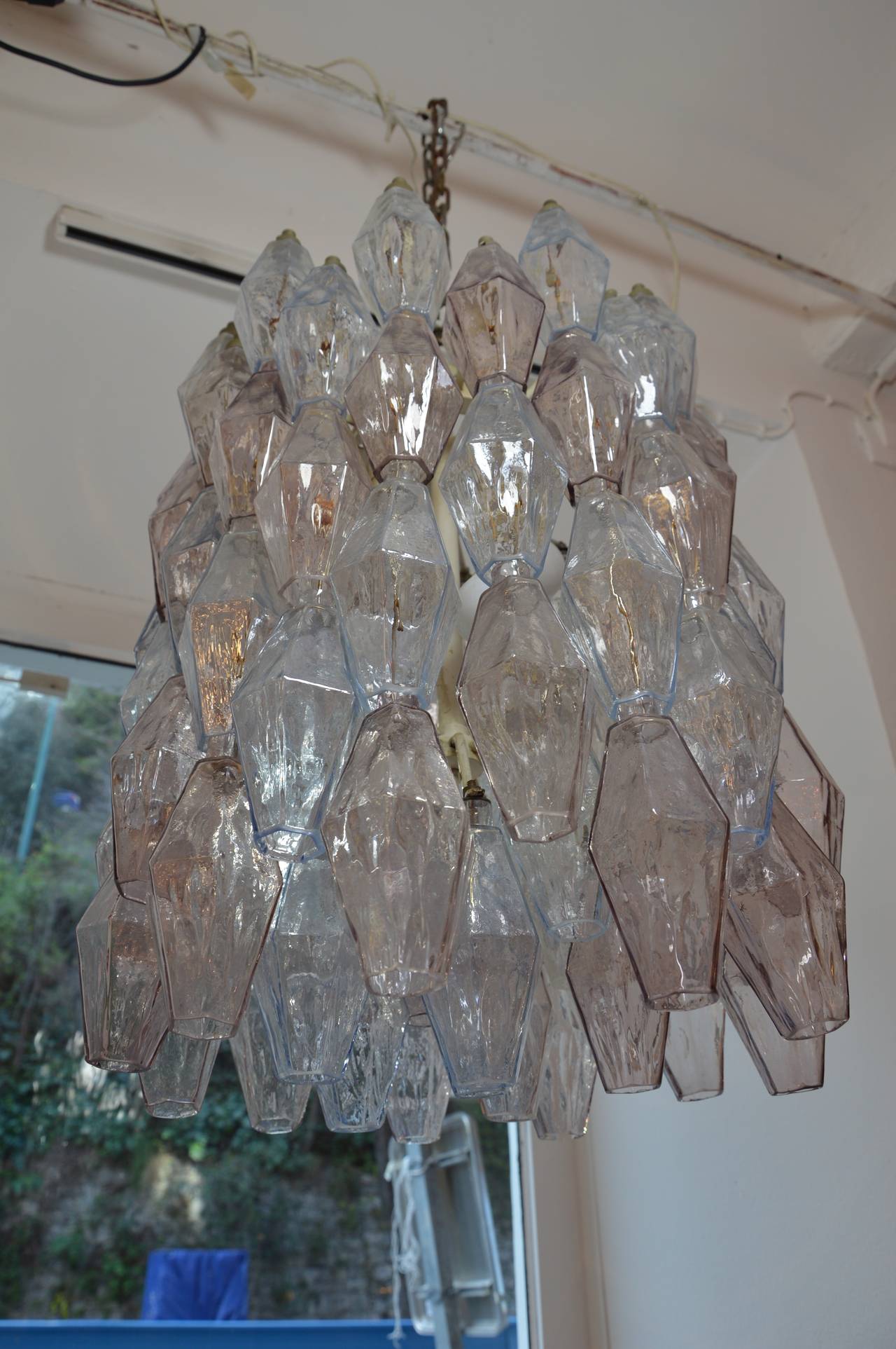 Italian Glass Supension Light by Venini For Sale