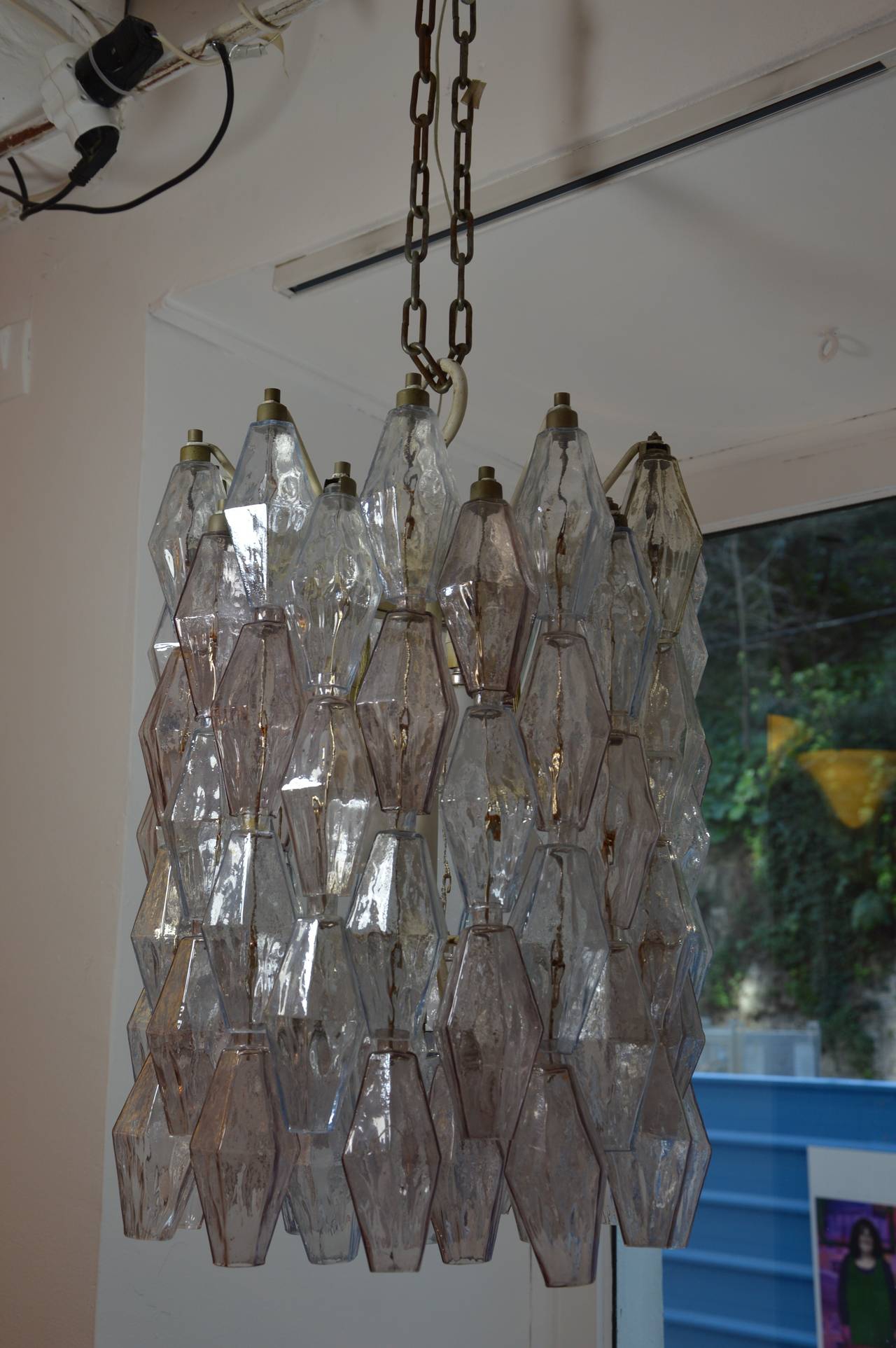 Mid-Century Modern Glass Supension Light by Venini For Sale