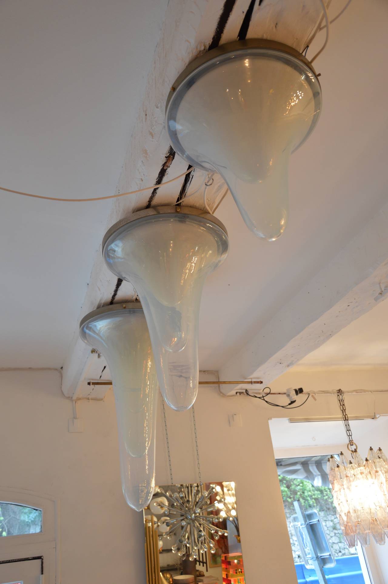 Set of Three Celling Lights by Carlo Nason for Mazzega