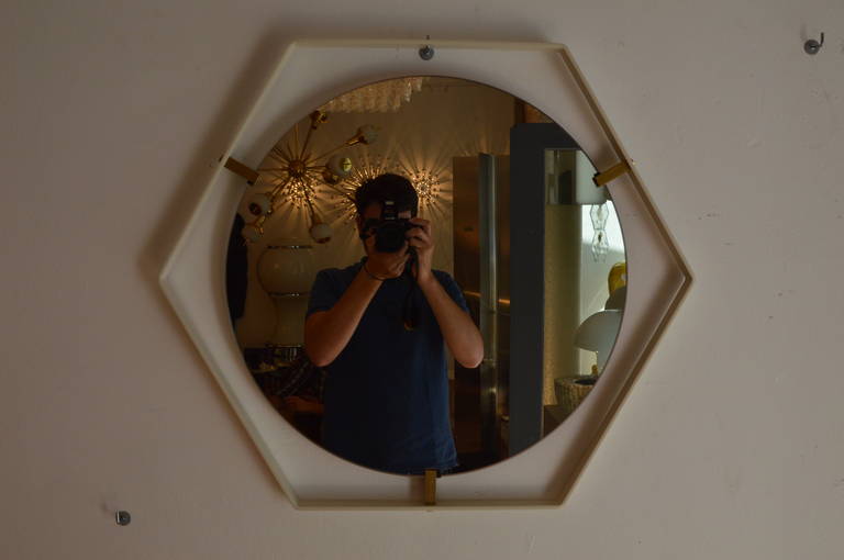 Hexagonal Mirror, Italy Circa 1980