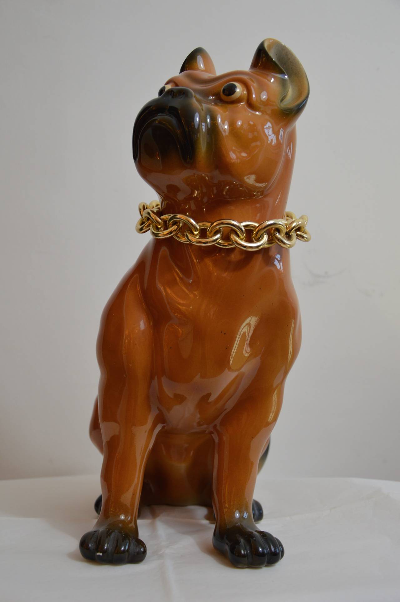 Ornamental Statue of Dog (French Bulldog) by Fornasetti Milano