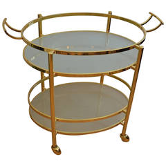 Serving table (Rolling sideboard) in brass