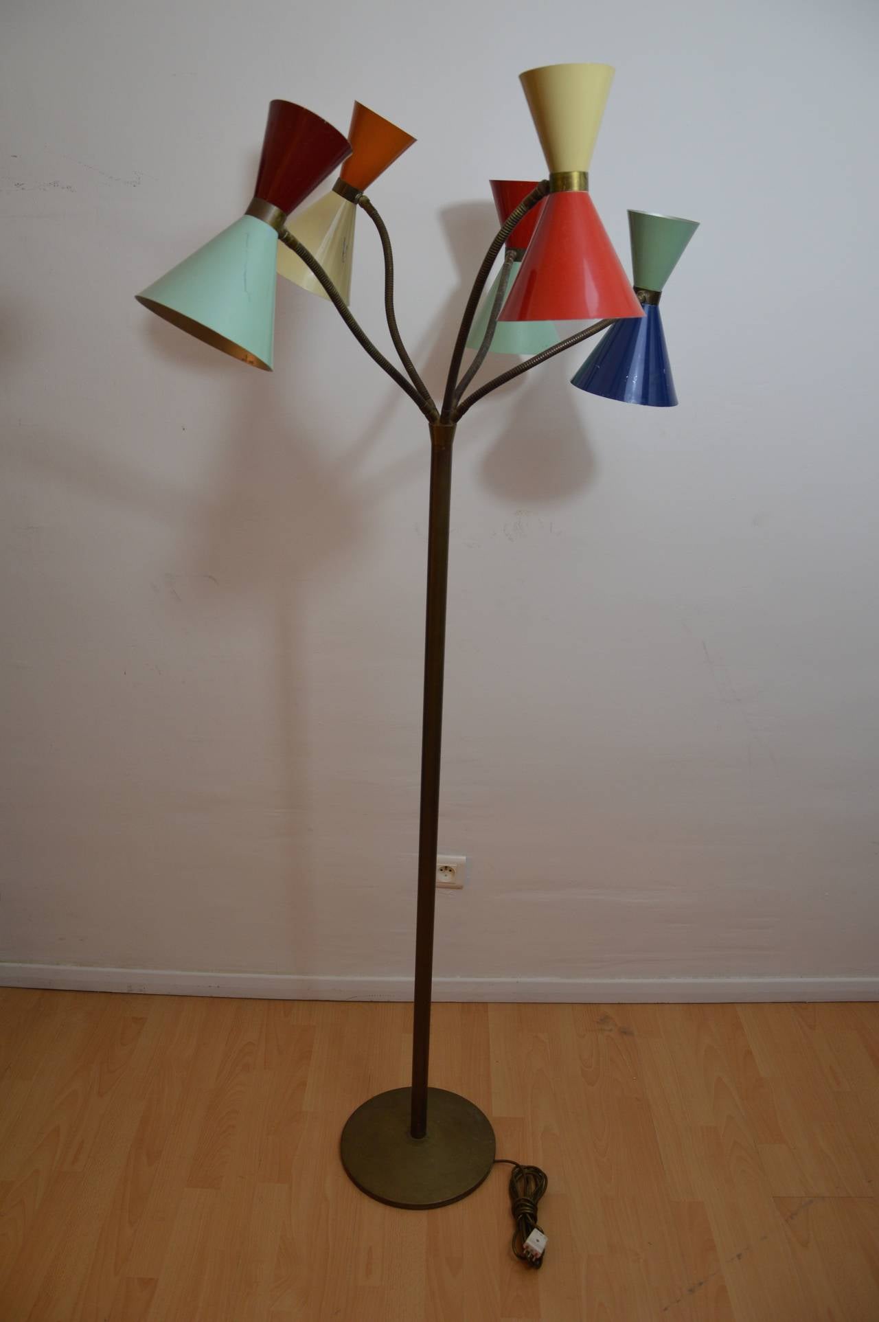 Flexible and Directional Colored Floor Lamp by Stilnovo