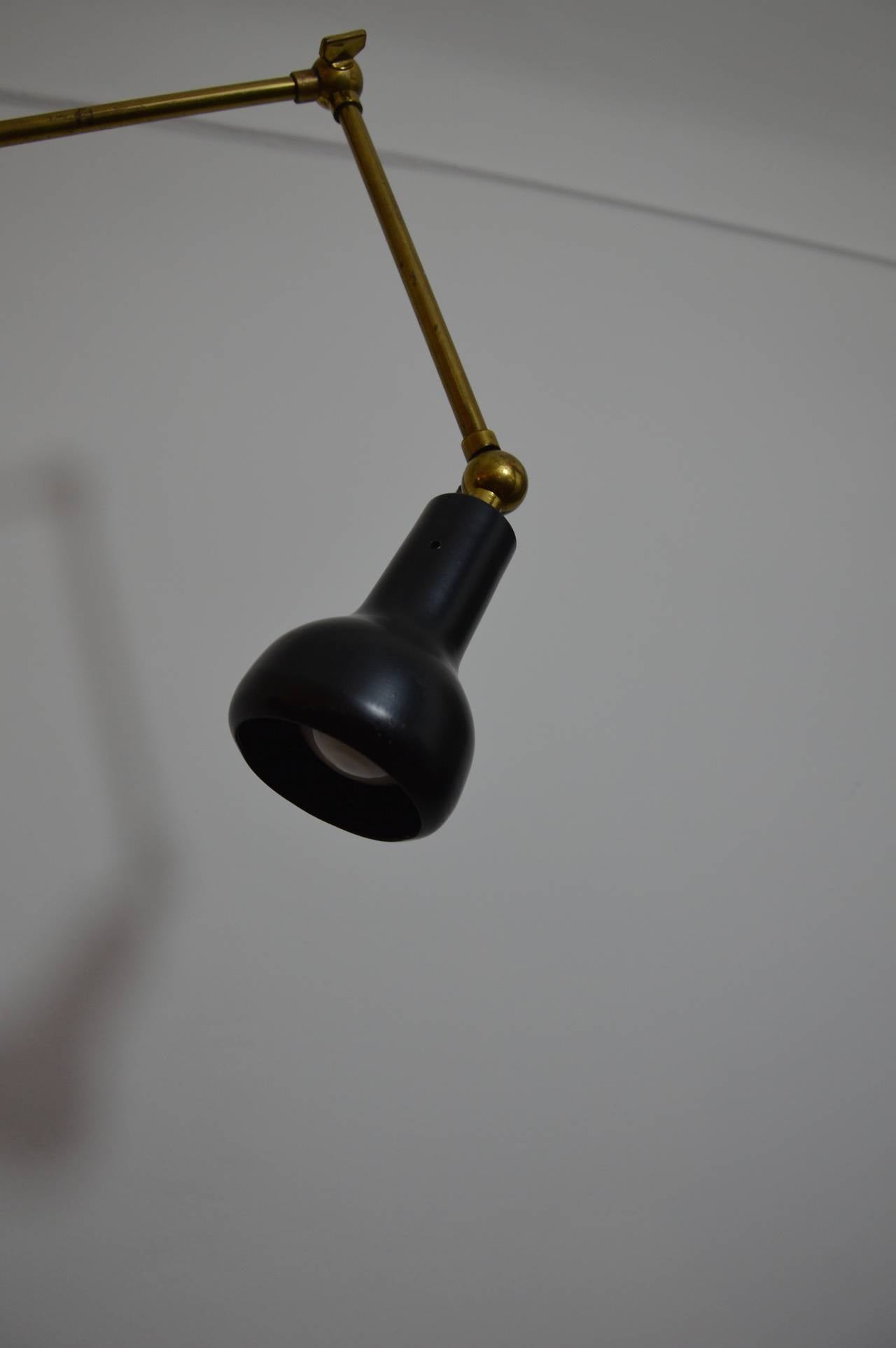 Mid-Century Modern Floor Lamp / Easel in brass by Angelo Lelli for Arredoluce For Sale