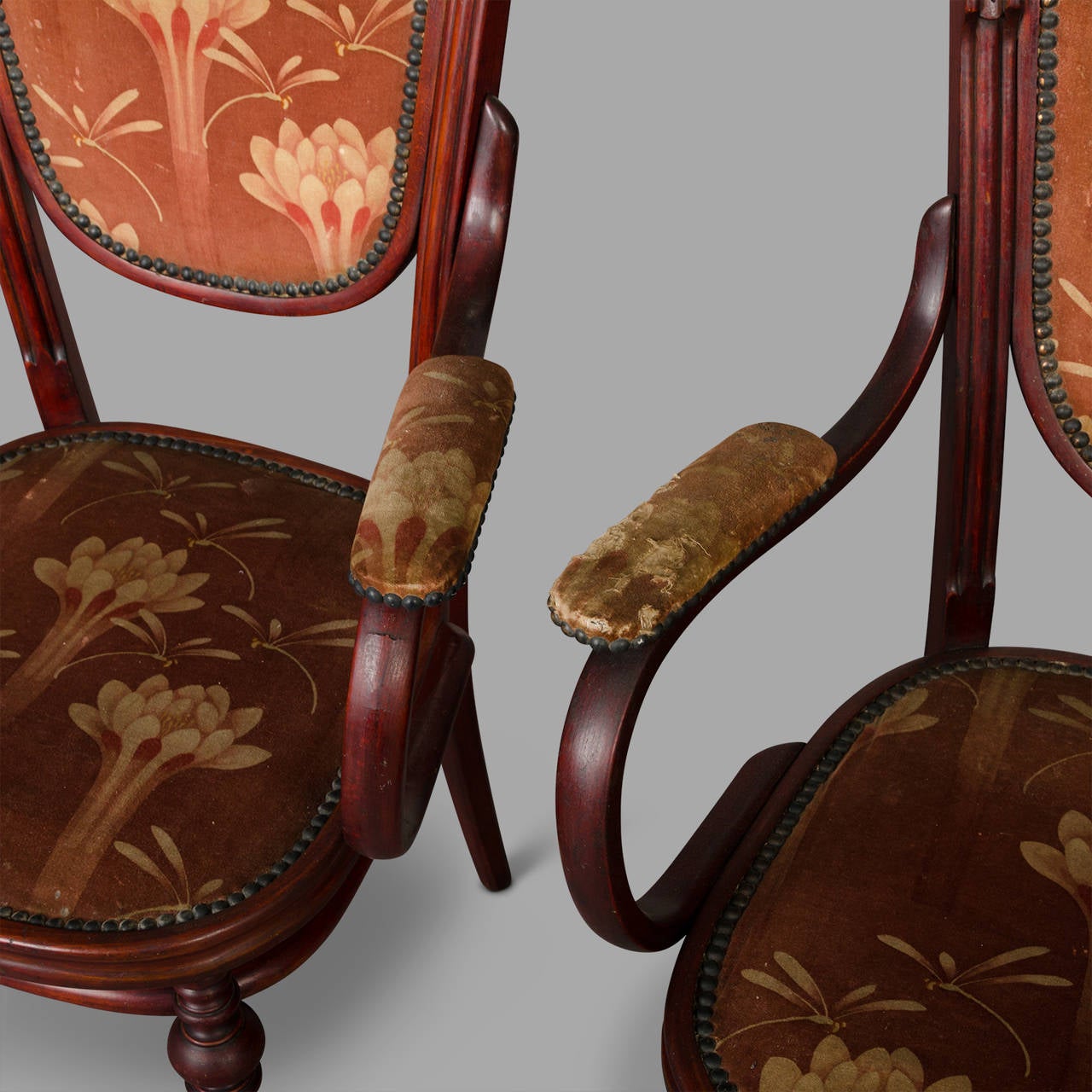 Small Art Nouveau Period Living Room Chairs, circa 1900 4