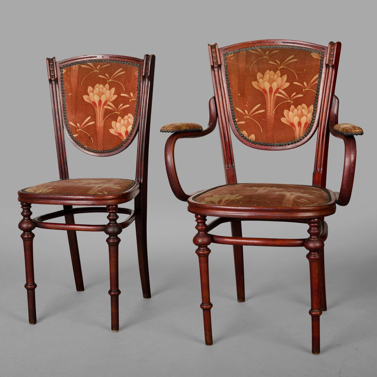 Small Art Nouveau Period Living Room Chairs, circa 1900 5