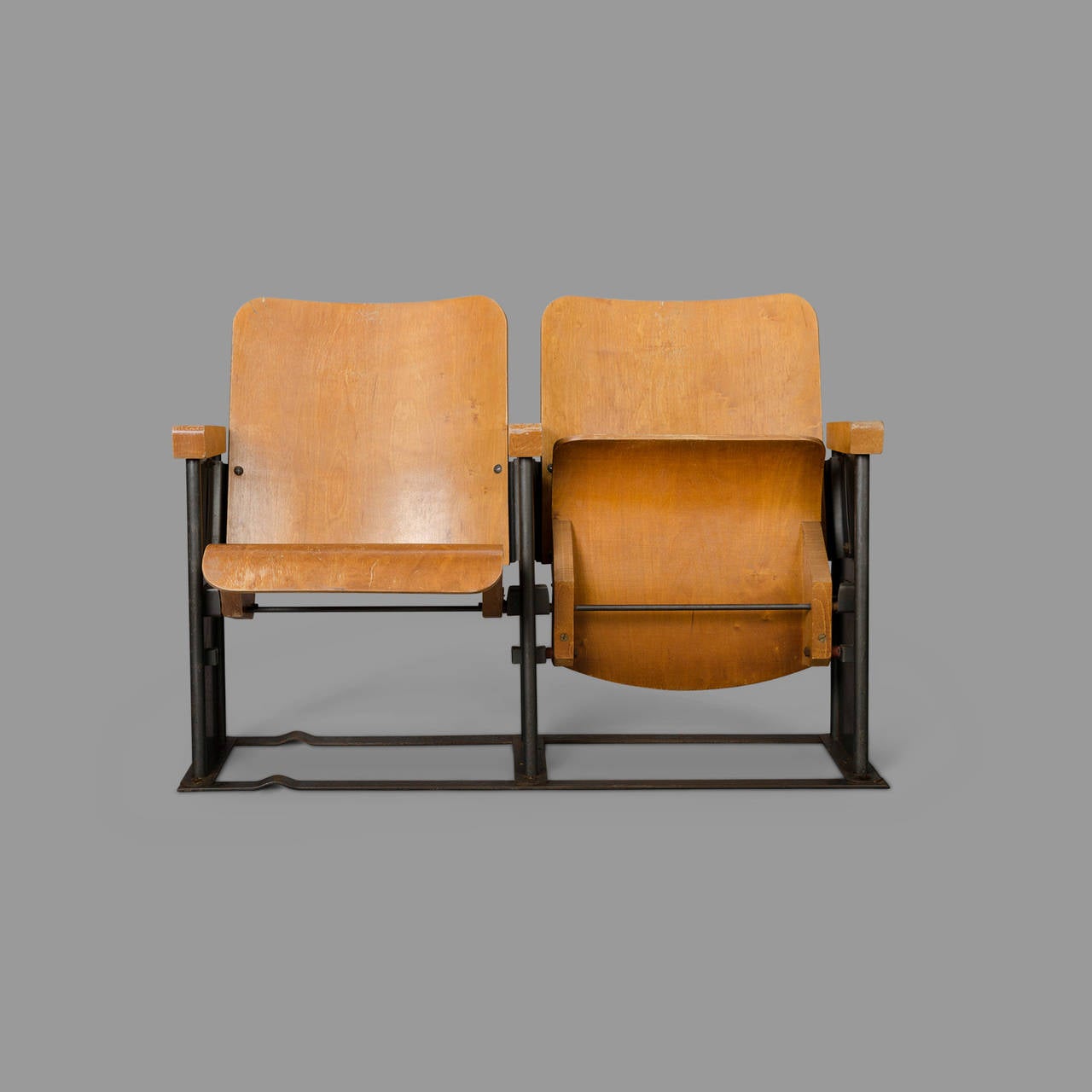 French 1950s Movie Theater Armchairs, From a Military Base