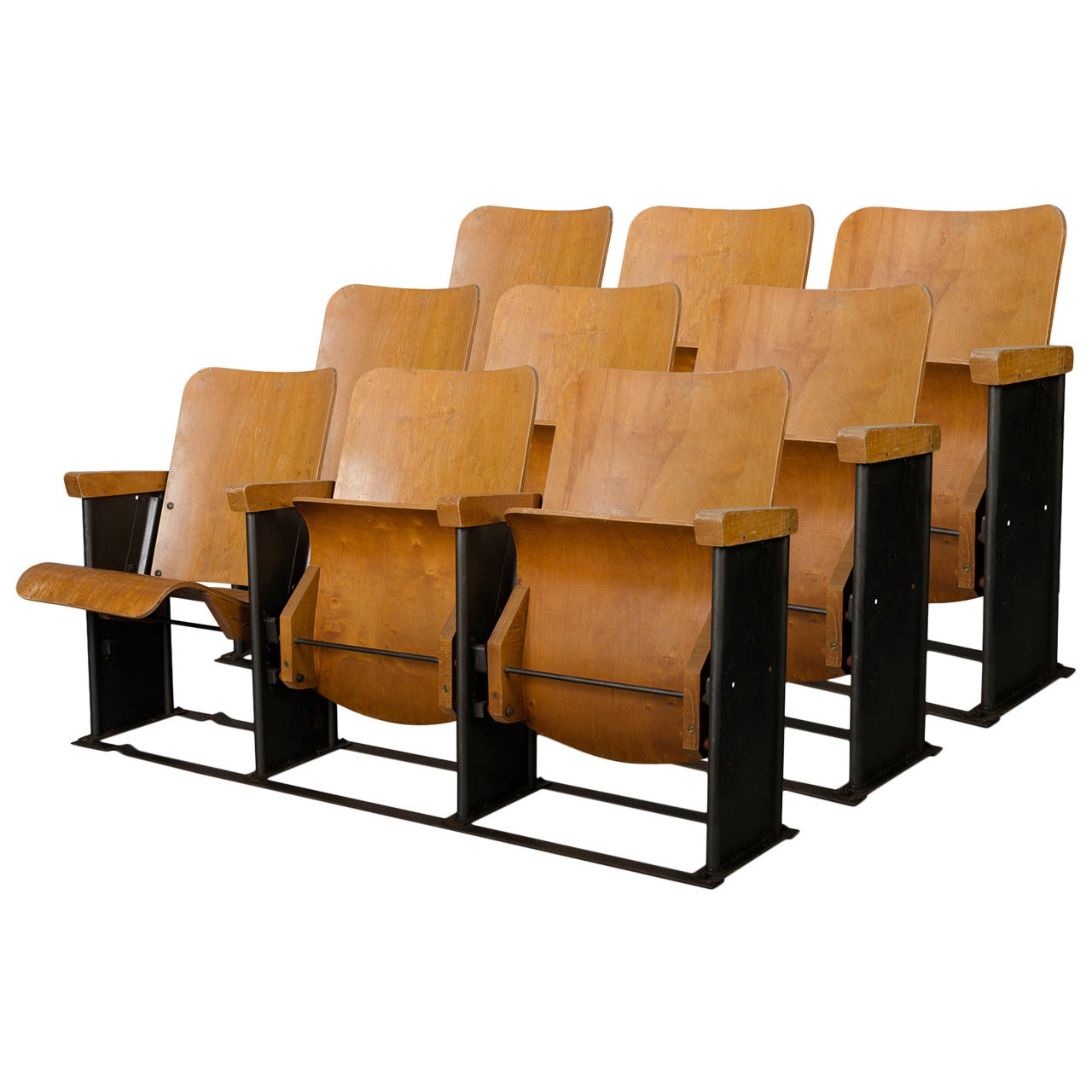 1950s Movie Theater Armchairs, From a Military Base