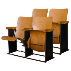 Used 1950s Movie Theater Armchairs, From a Military Base