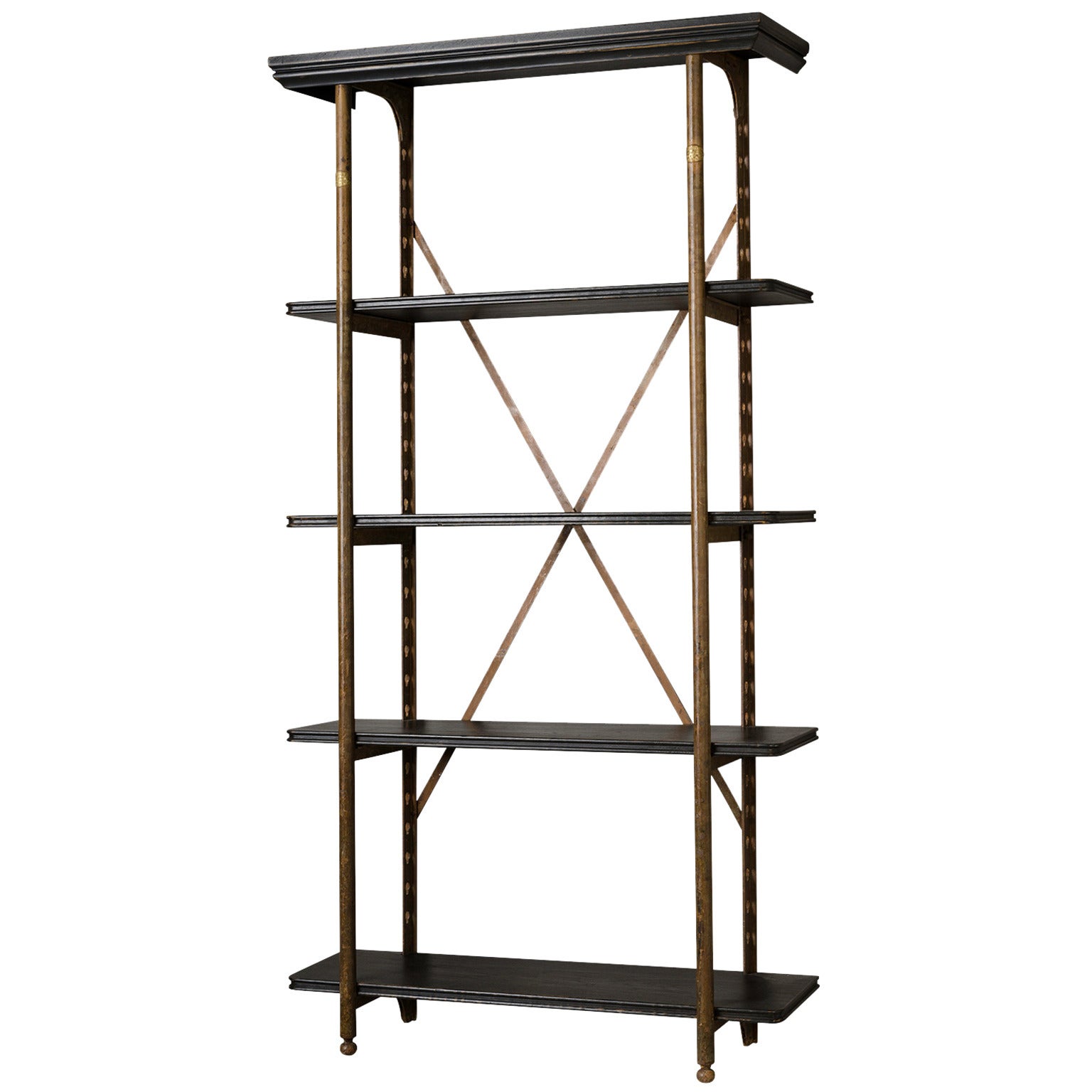 Wall shelf with racks by Théodore Scherf