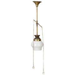Small Late 19th Century Brass Gas Suspension 8