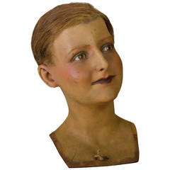 Antique Model head in Wax, around 1900s-1920s