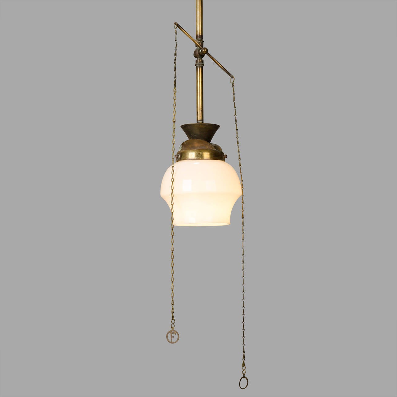 Small Late 19th Century Brass Gas Suspension In Good Condition For Sale In Saint-Ouen, FR