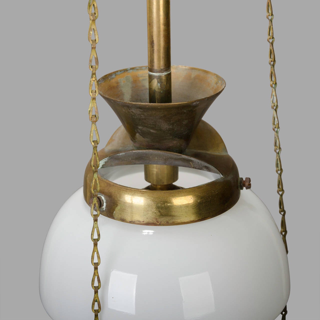 Small Late 19th Century Brass Gas Suspension For Sale 4