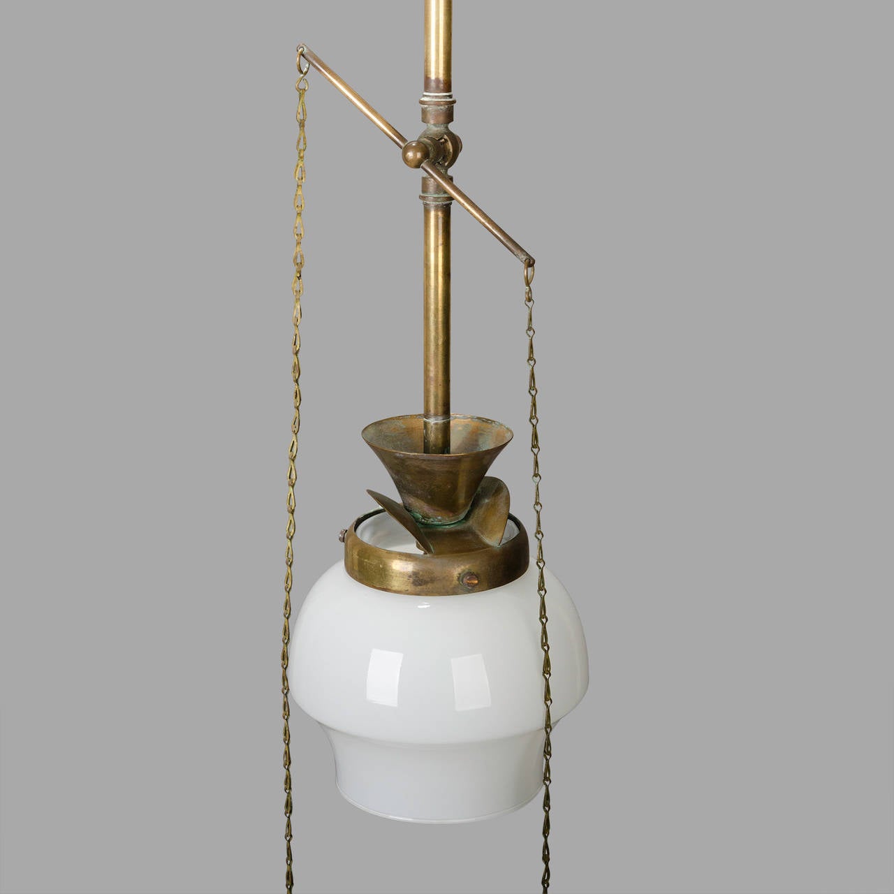 Small Late 19th Century Brass Gas Suspension For Sale 3
