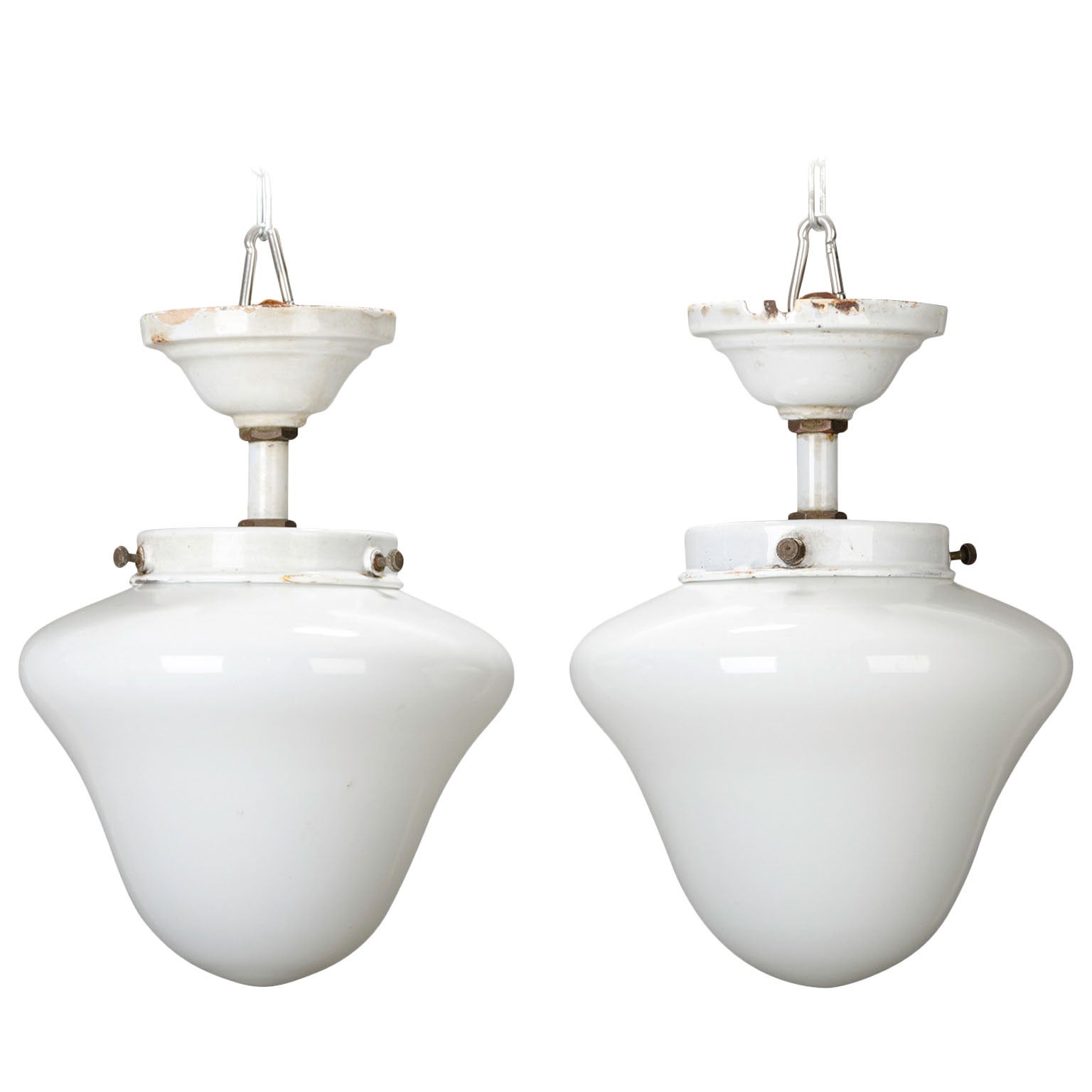 Pair of Medical Pendant Lights, circa 1930