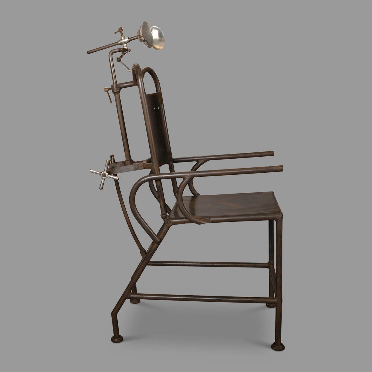 Medical Armchair in Sheet Metal and Nickel Parts, circa 1930 In Good Condition For Sale In Saint-Ouen, FR