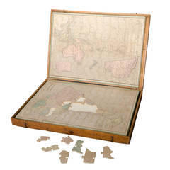 Antique Large Atlas Puzzle Game, before 1867