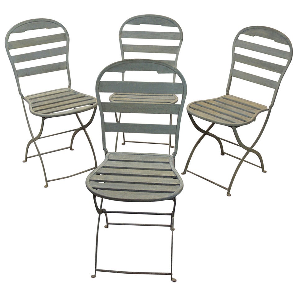 Set of Four Folding Garden Chairs