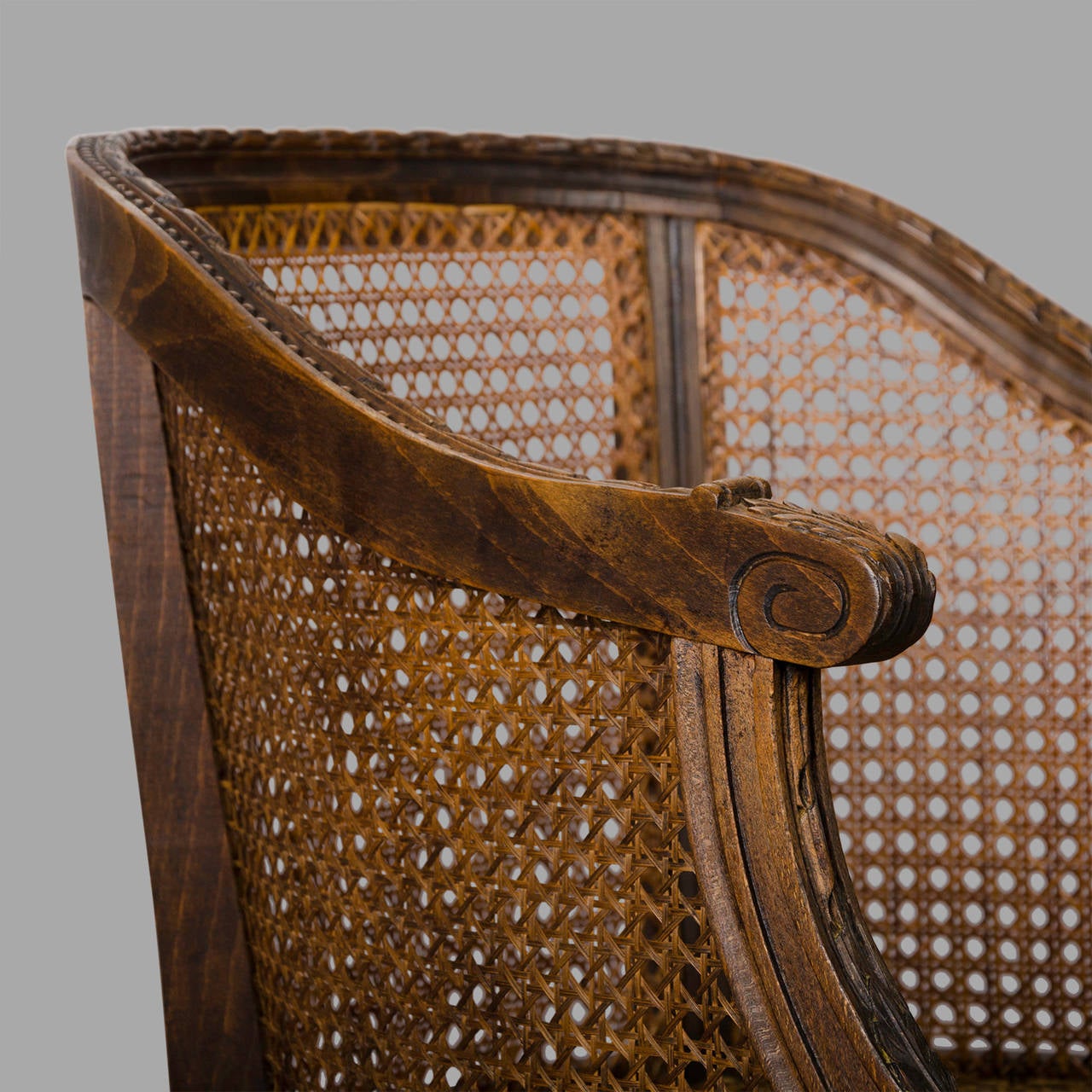 Pair of End of 19th Century Wicker Armchairs in the Louis XVI Style 1