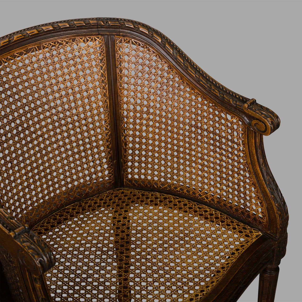 Pair of End of 19th Century Wicker Armchairs in the Louis XVI Style 2