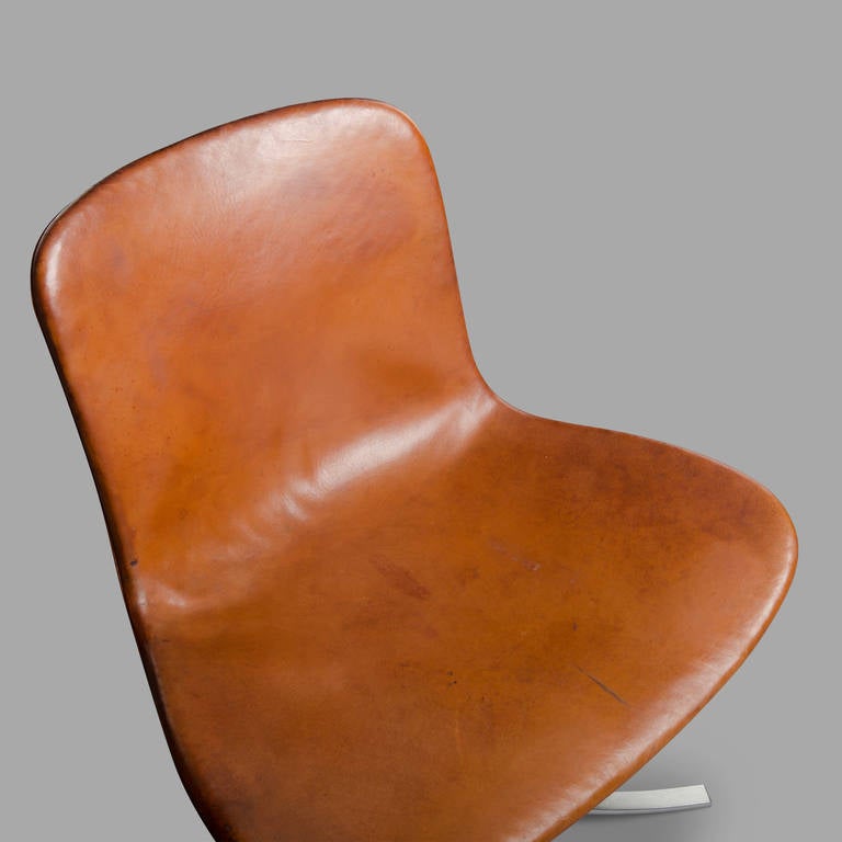 Leather Poul Kjaerholm PK9 Chair Rare 1960's Original Edition