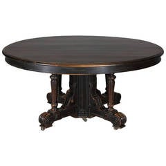 Large Late 19th Century Oval Walnut Table