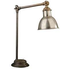 Brass and Nickel-Plated Steel Desk Lamp, c. 1930