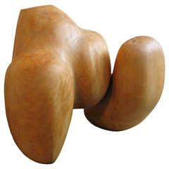 Abstract wooden sculpture by Dutch sculptor Kiek Bak ( 1930 - 1998 )