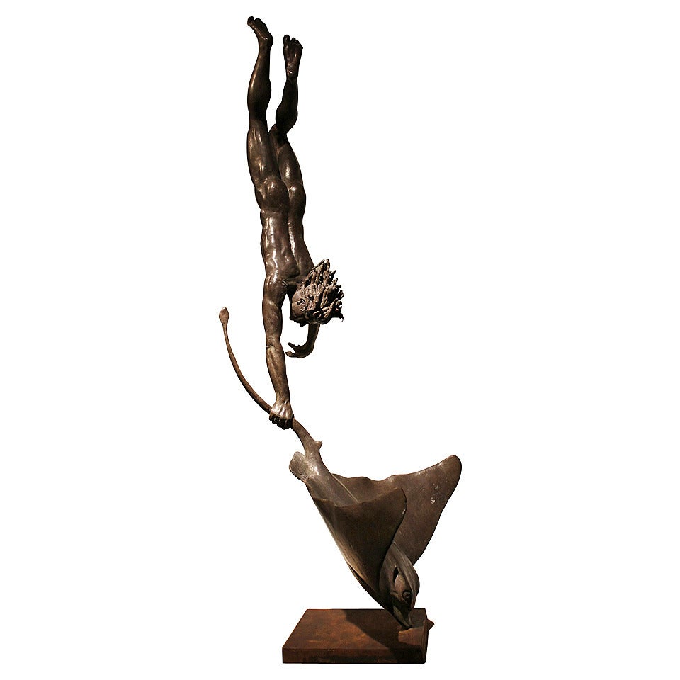 Stunning Sculpture in Bronze by Italian Sculptor Gabriele Nardi For Sale