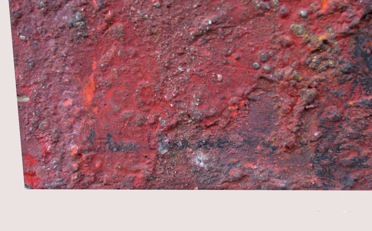 Milieu du XXe siècle Peinture abstraite du milieu du siècle dernier de la peintre libanaise Blanche Loheac-Ammoun en vente