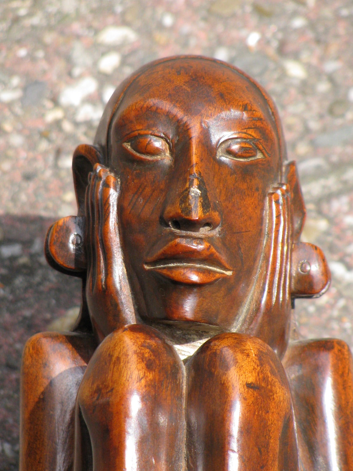Mid-20th Century Balinese Wooden Art Deco Sculpture, circa 1935 For Sale